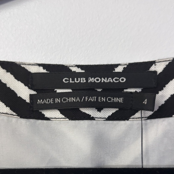 Club Monaco Size 4 Black and White Chevron Dress - Picture 2 of 5